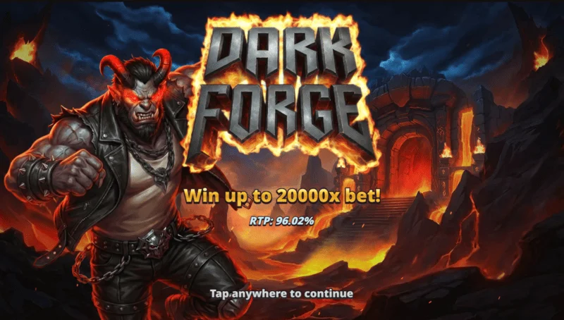 Dark Forge - začetni meni s temo peklenske kovačnice